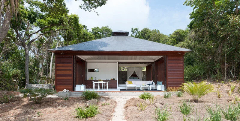 This small beach house is designed for true indoor/outdoor living