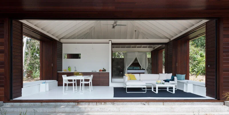 This small beach house is designed for true indoor/outdoor living