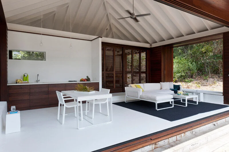 This small beach house is designed for true indoor/outdoor living