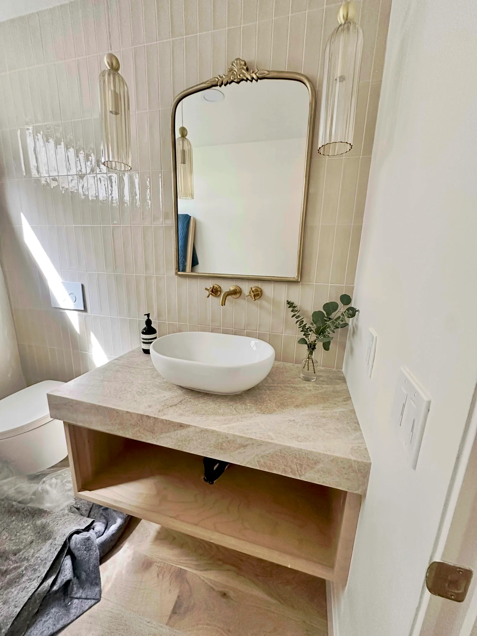 Bathroom construction progress — photo 16
