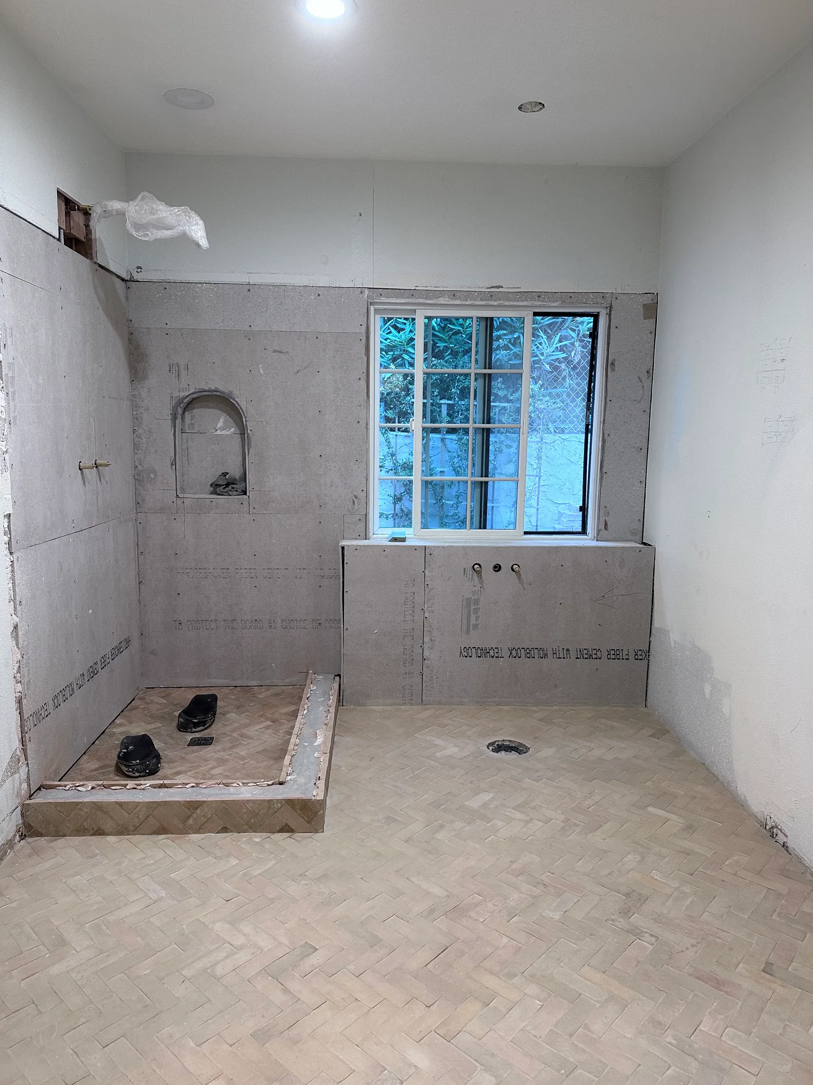 Bathroom construction progress — photo 18